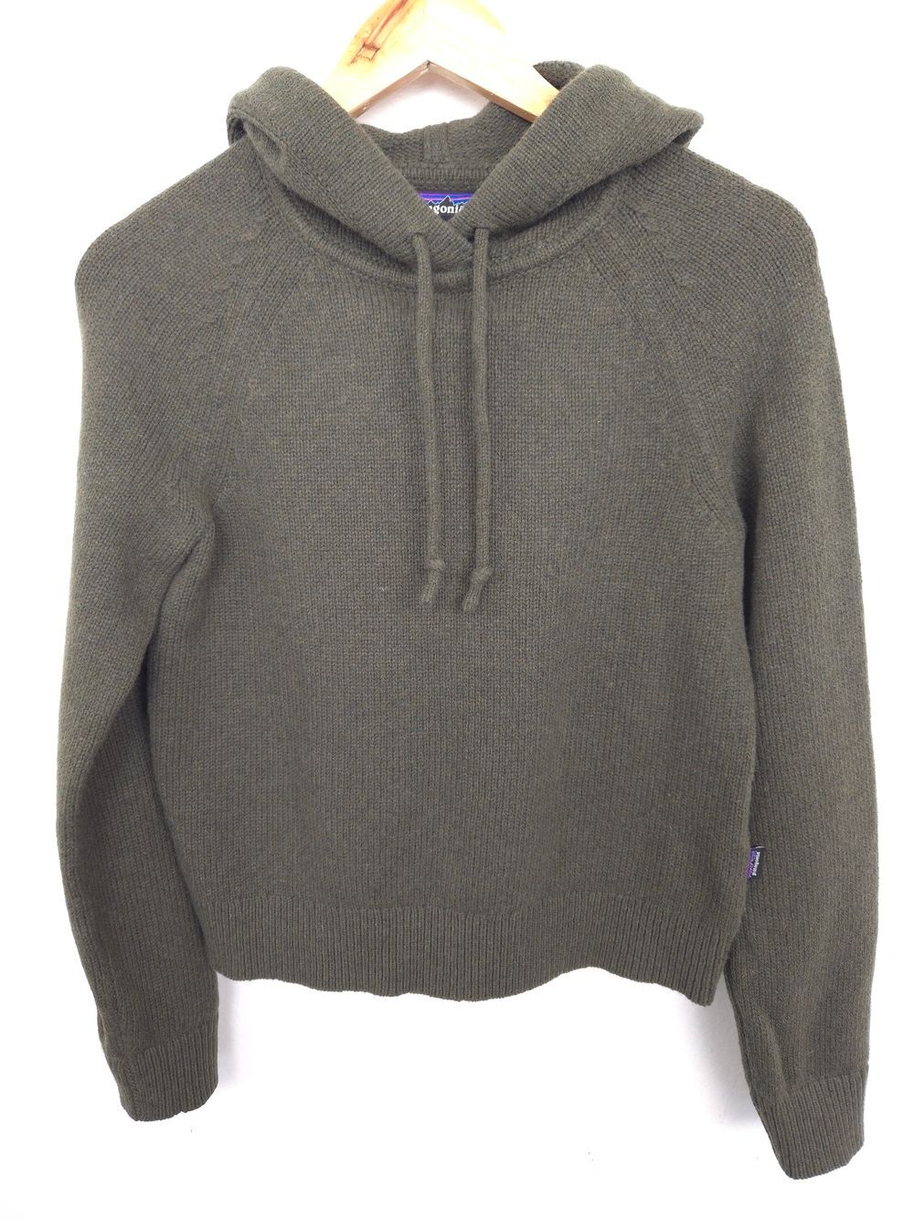 Rare Vintage Patagonia Womens Recycled Wool Blend Hooded Pullover Sweater 51095